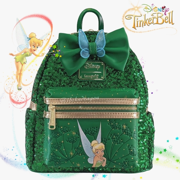 Tinkerbell Christmas Exclusive Disney Sequin Emerald Green Tink Backpack & Gift main image 5